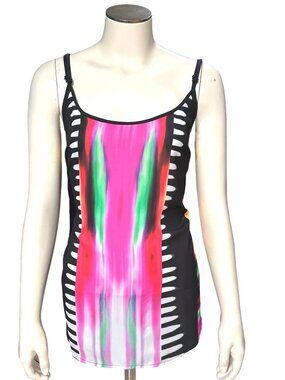 Apt 9 Essentials OX Multicolor Sleeveless Tunic Tank Abstract Print Layering Top
